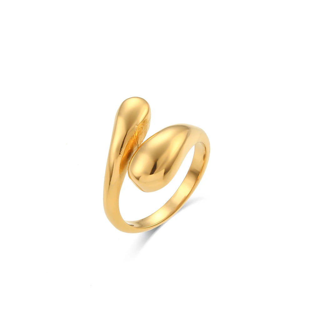 Abba’s Best Viper Luxe Adjustable Ring New Fine Polished Stainless Steel 18K Gold Plated
