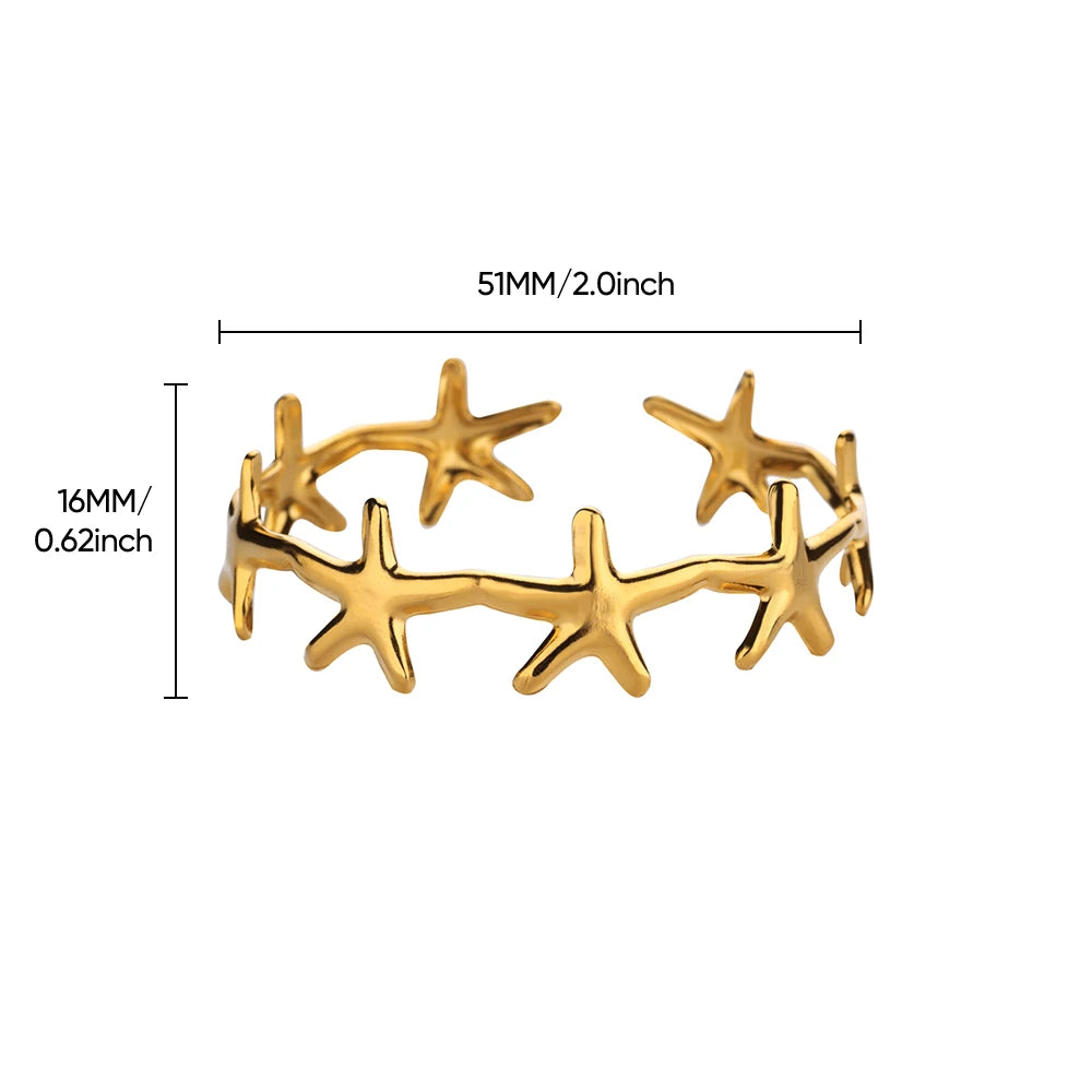 Seaside Starfish Tarnish-Proof Cuff