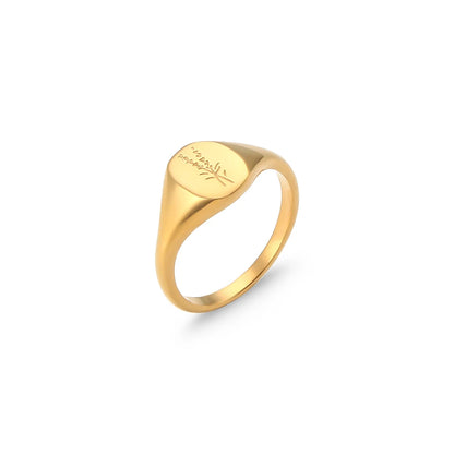 Tarnish-Free Botanical 18k Gold Signet