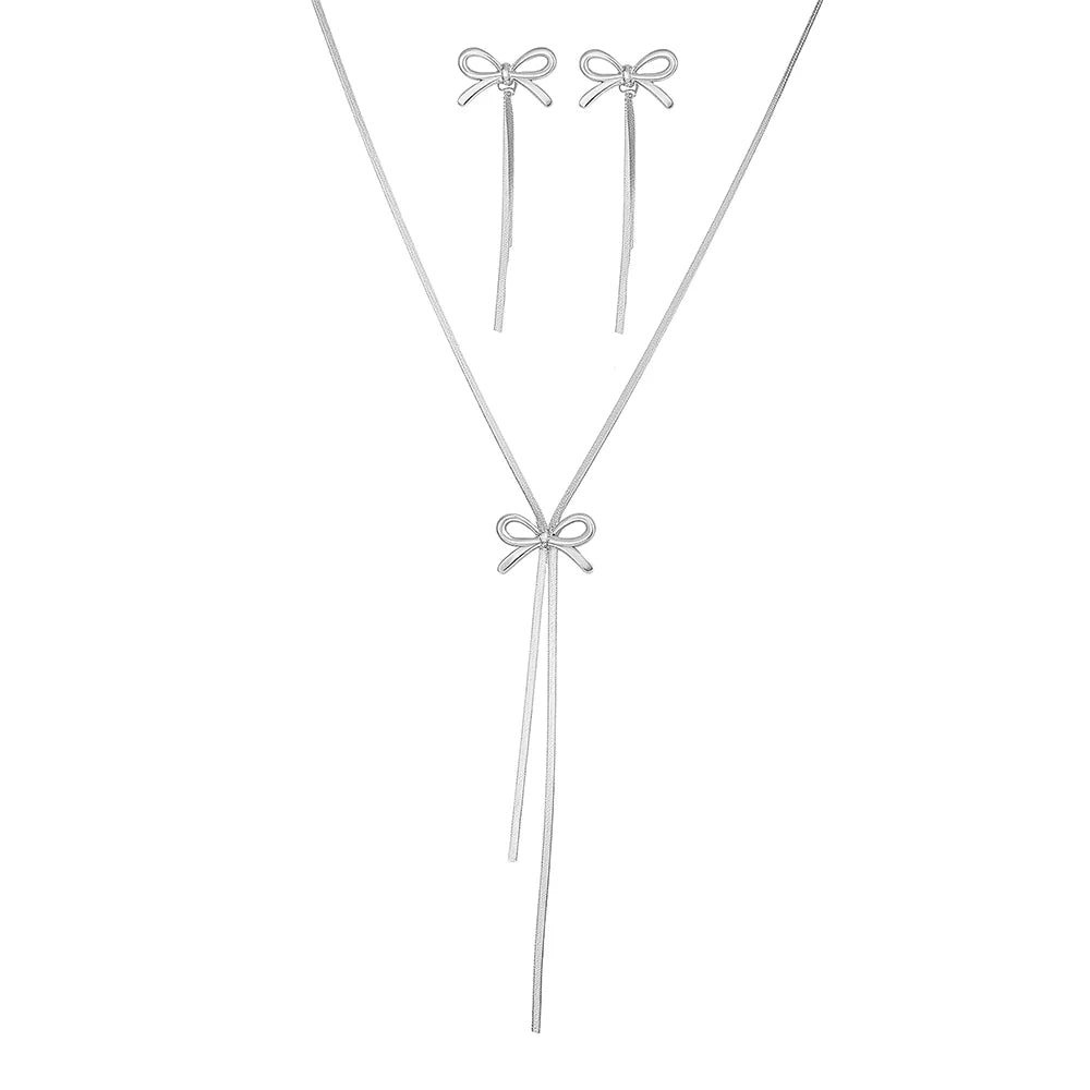 Parisian Bow Tassel Collar Chain