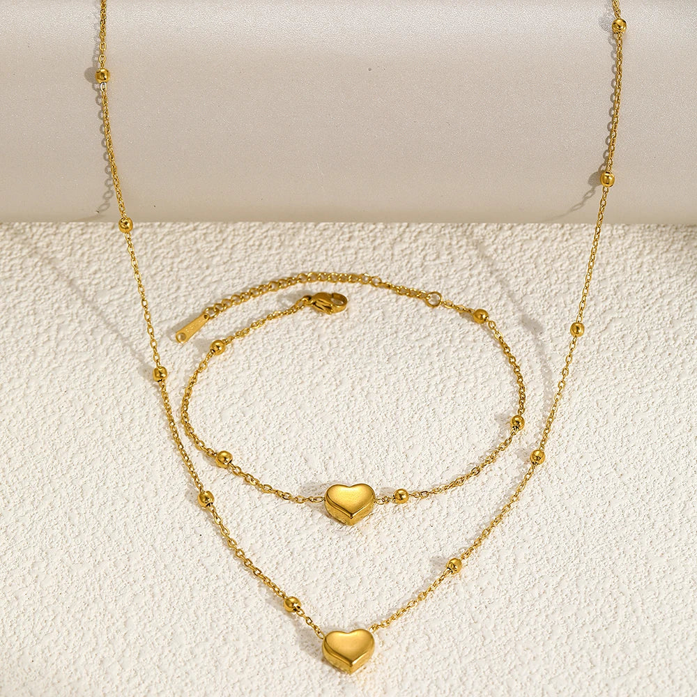 Modern Sculptural Heart Jewelry Set