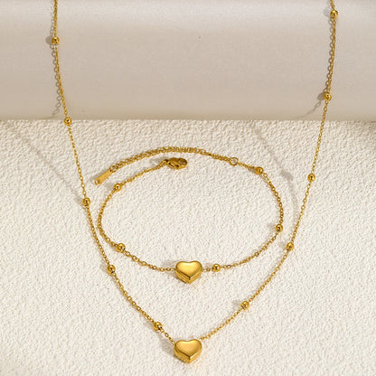 Modern Sculptural Heart Jewelry Set