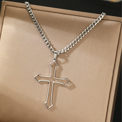 Modern Openwork Crucifix Necklace