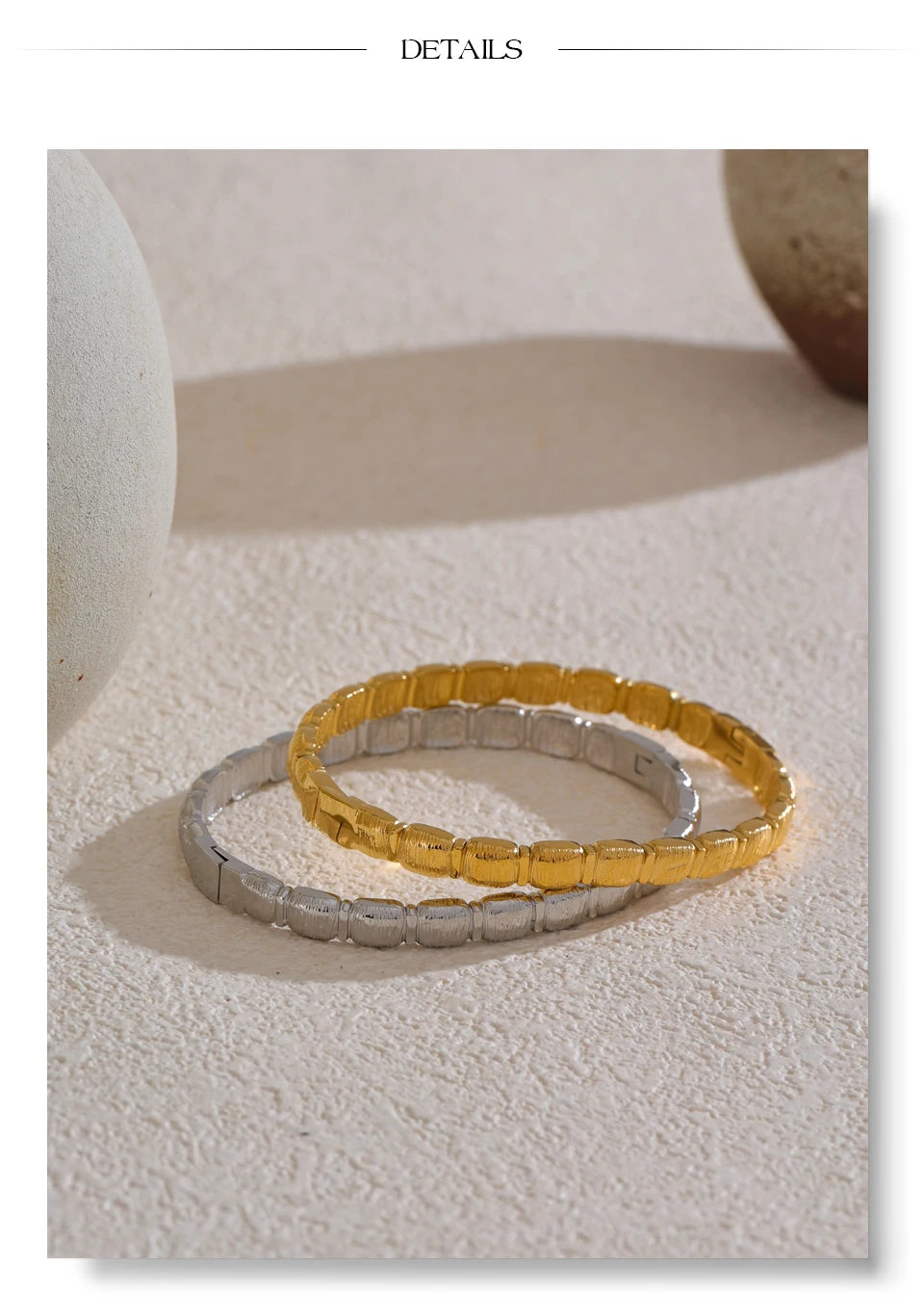 ✨ ABBA’S BEST Golden Texture Charm Bangle