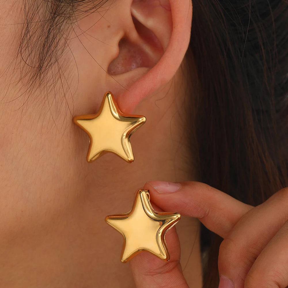 Ornate Celestial Star Stud Earrings
