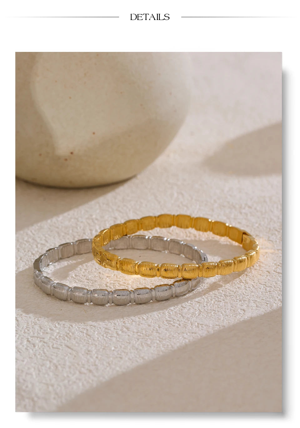 ✨ ABBA’S BEST Golden Texture Charm Bangle