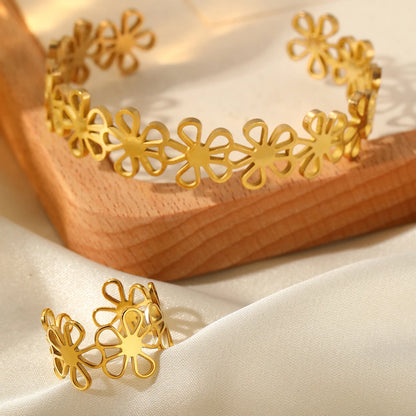 Timeless Hollow Flower Jewelry Set