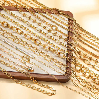 Polished Gold Oval Link Necklace