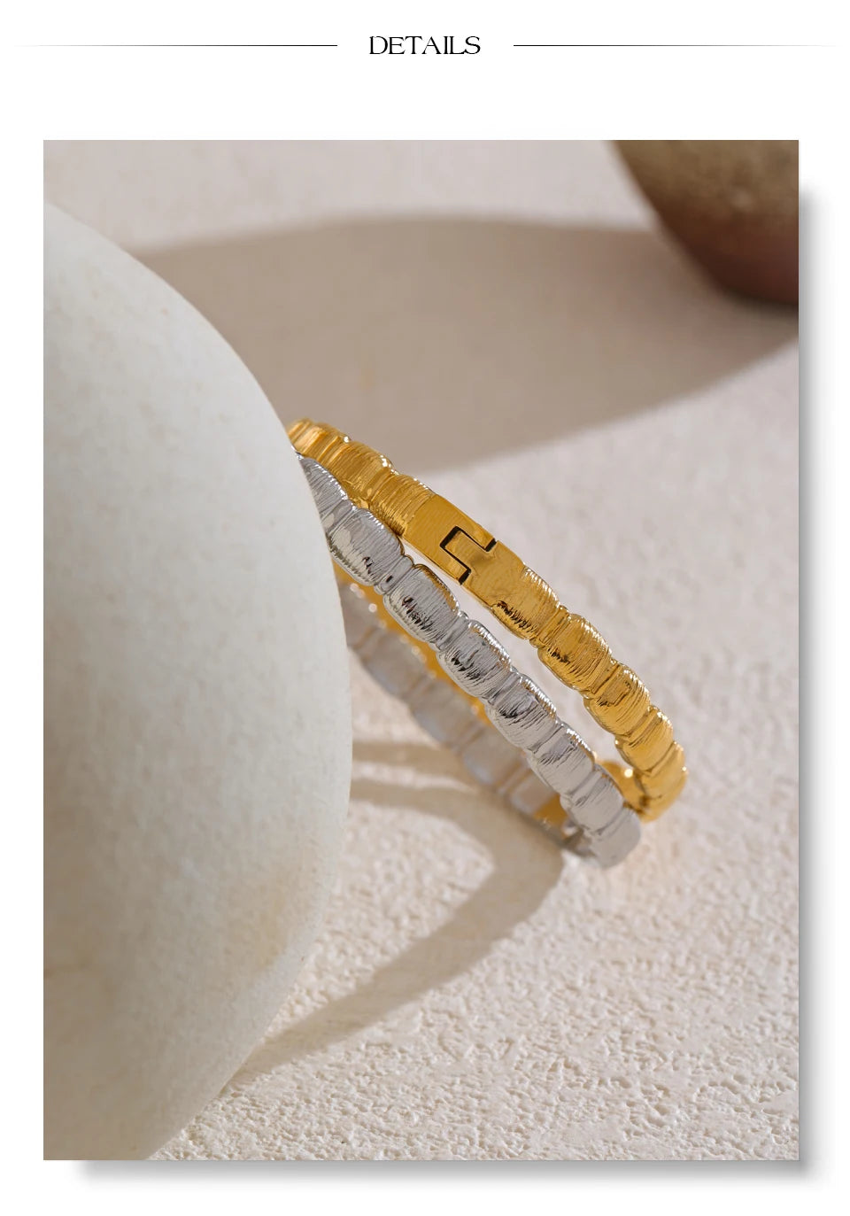 ✨ ABBA’S BEST Golden Texture Charm Bangle