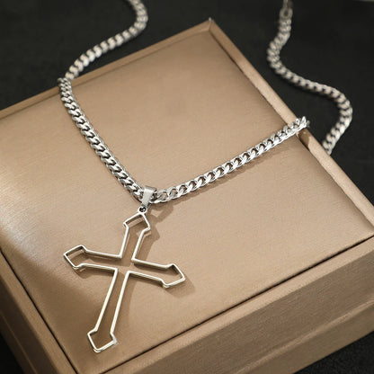 Modern Openwork Crucifix Necklace