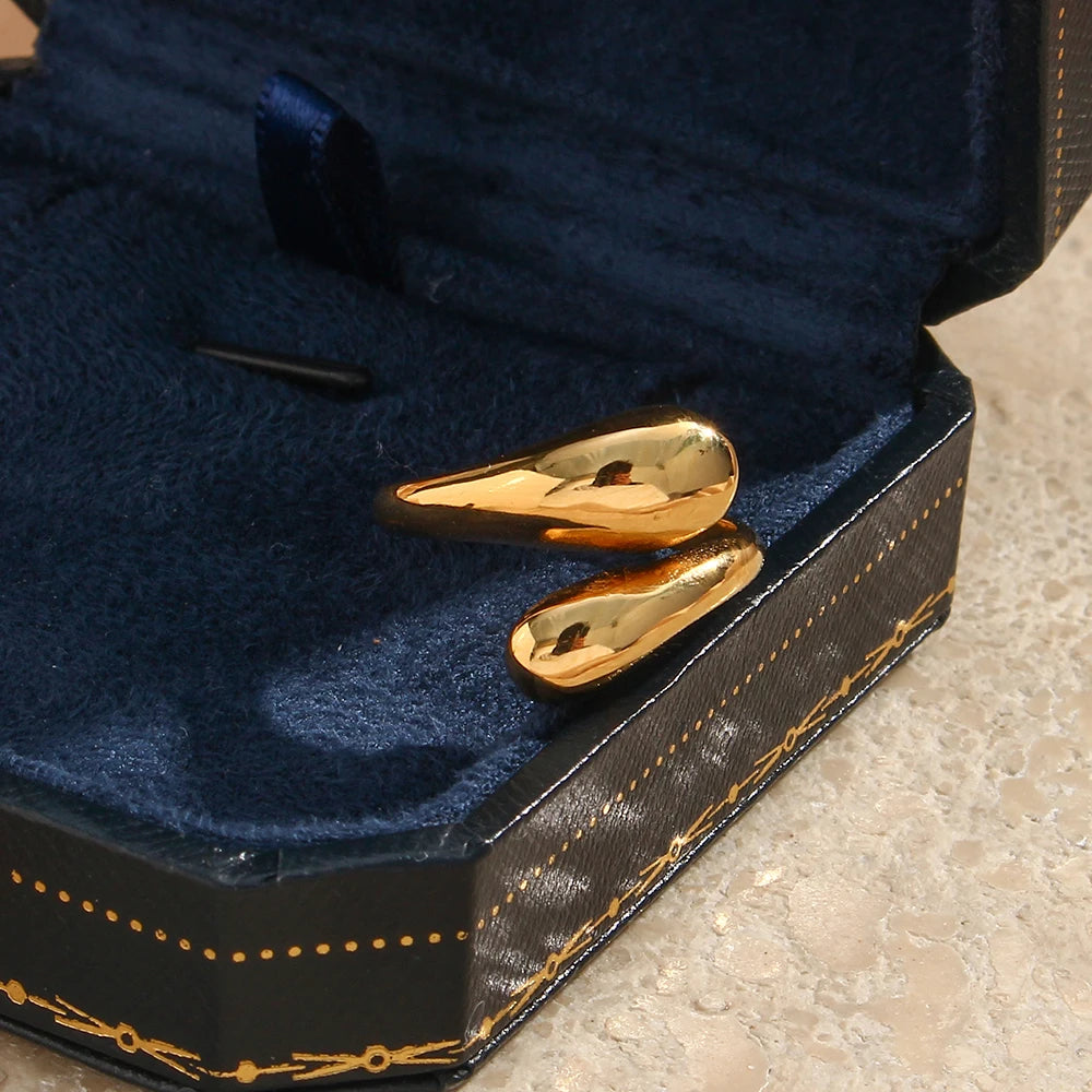 Abba’s Best Viper Luxe Adjustable Ring New Fine Polished Stainless Steel 18K Gold Plated