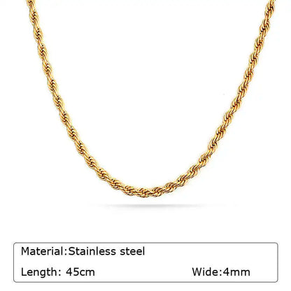 Polished Gold Oval Link Necklace