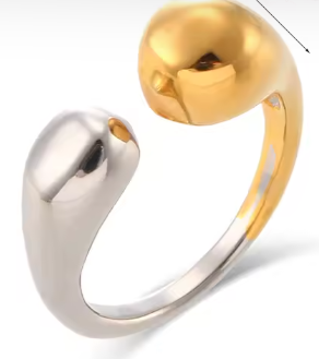 Abba’s Best Viper Luxe Adjustable Ring New Fine Polished Stainless Steel 18K Gold Plated