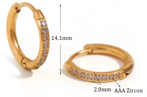 Abba’s Best Trendy Crystal Paved Huggie Hoop Earrings