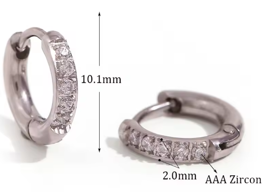 Abba’s Best Trendy Crystal Paved Huggie Hoop Earrings