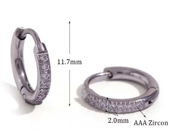 Abba’s Best Trendy Crystal Paved Huggie Hoop Earrings