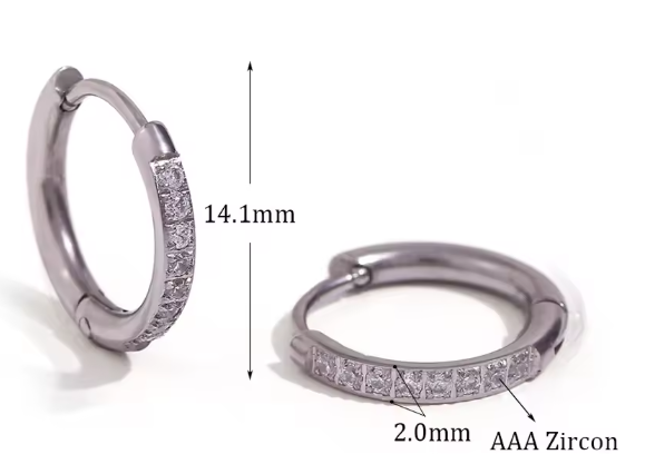 Abba’s Best Trendy Crystal Paved Huggie Hoop Earrings