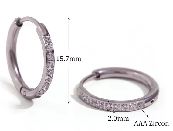 Abba’s Best Trendy Crystal Paved Huggie Hoop Earrings