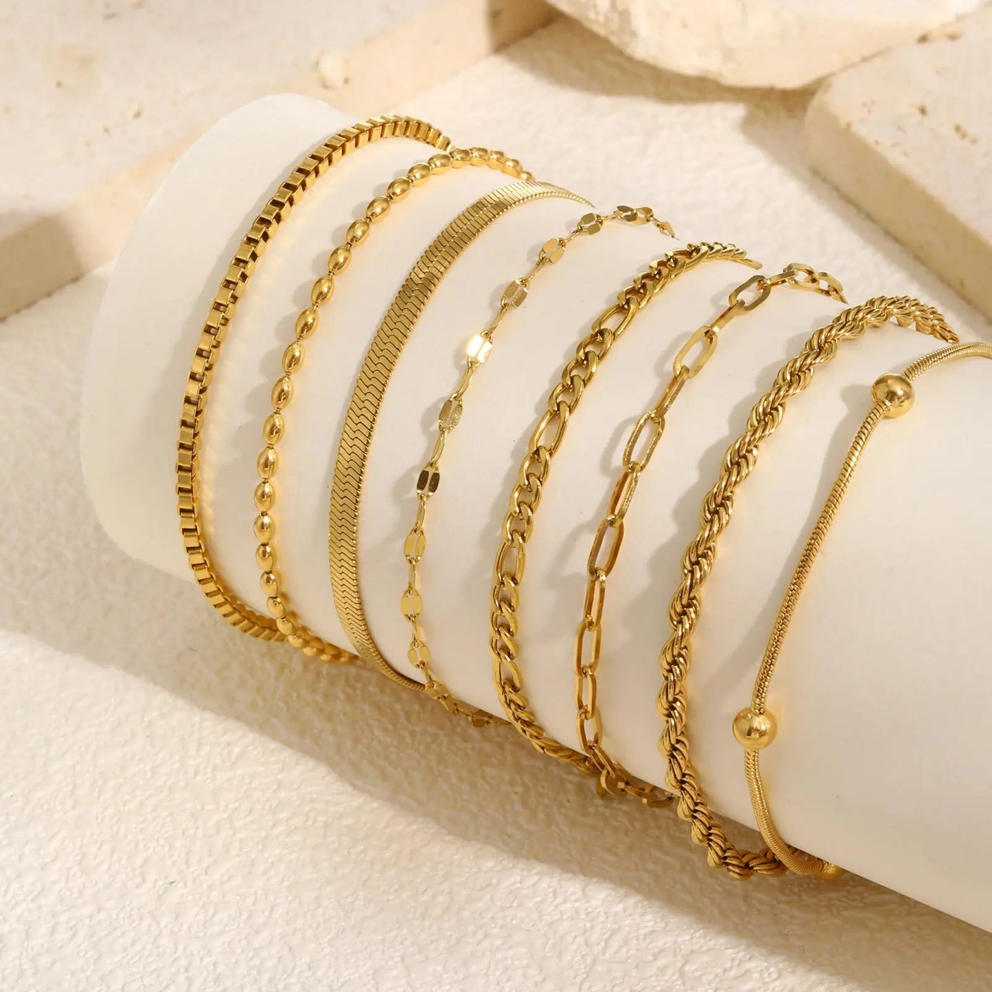 ✨ Abba’s Best Golden Grace Herringbone Bracelet