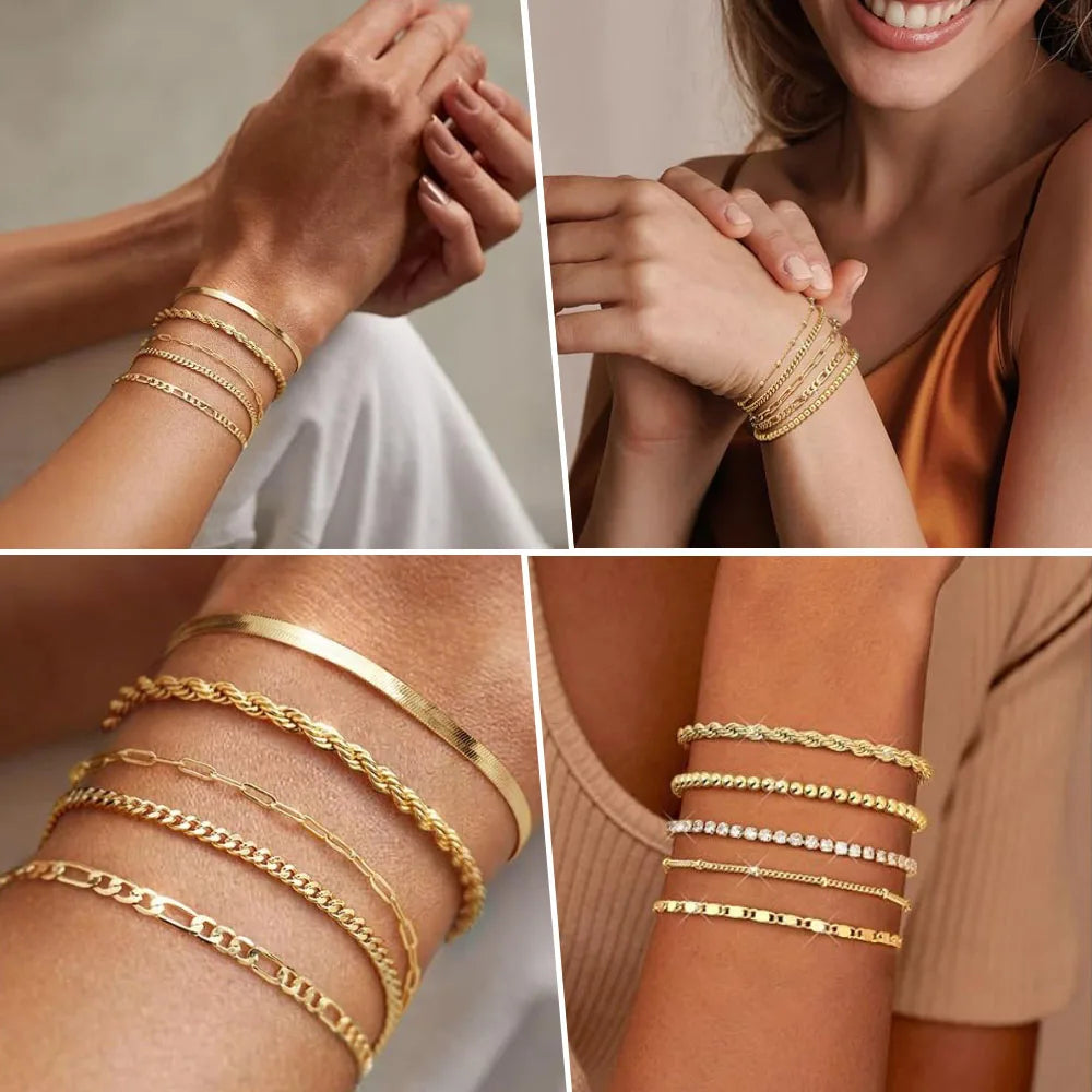 ✨ Abba’s Best Golden Grace Herringbone Bracelet