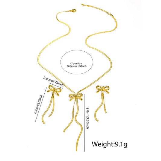 Parisian Bow Tassel Collar Chain