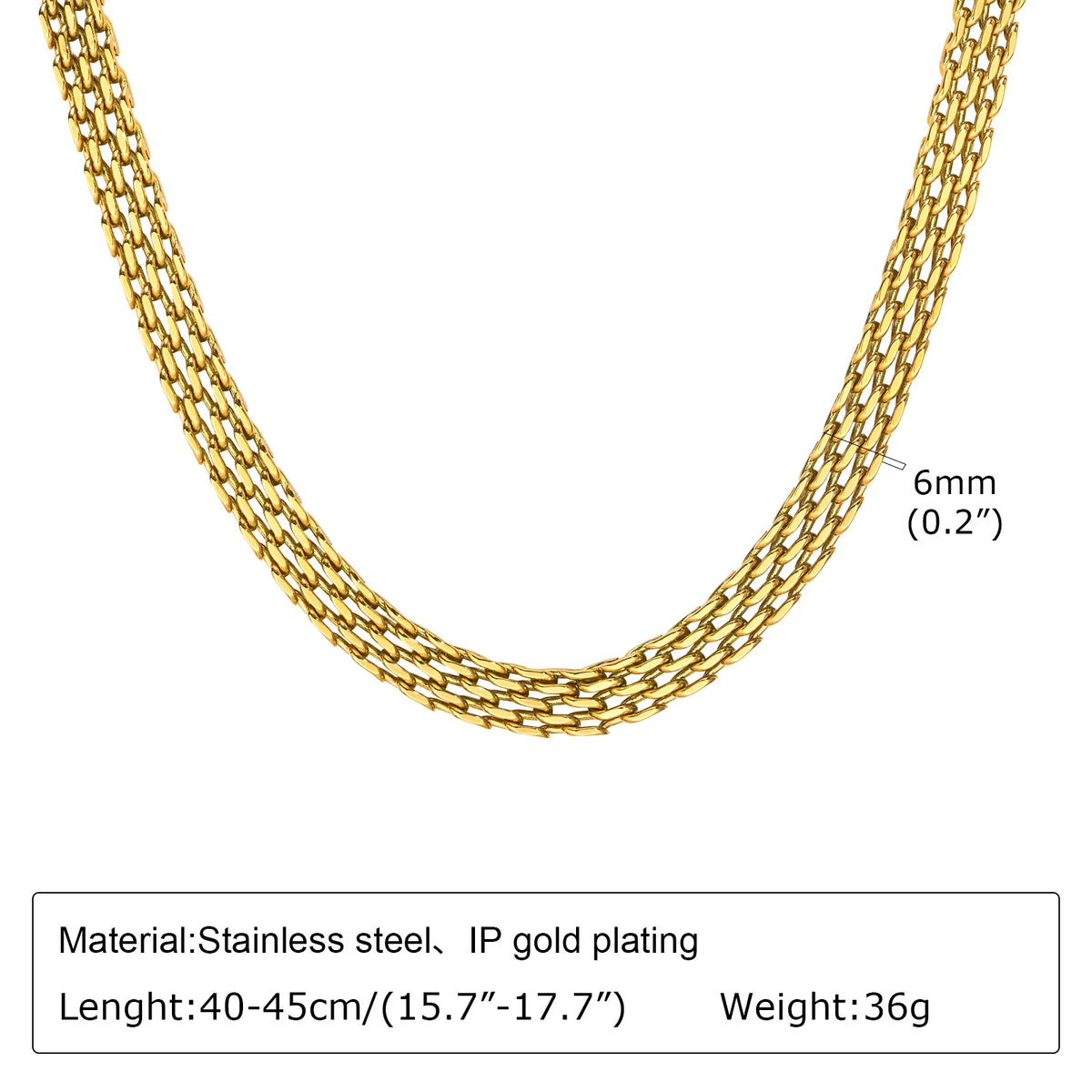 Polished Gold Oval Link Necklace