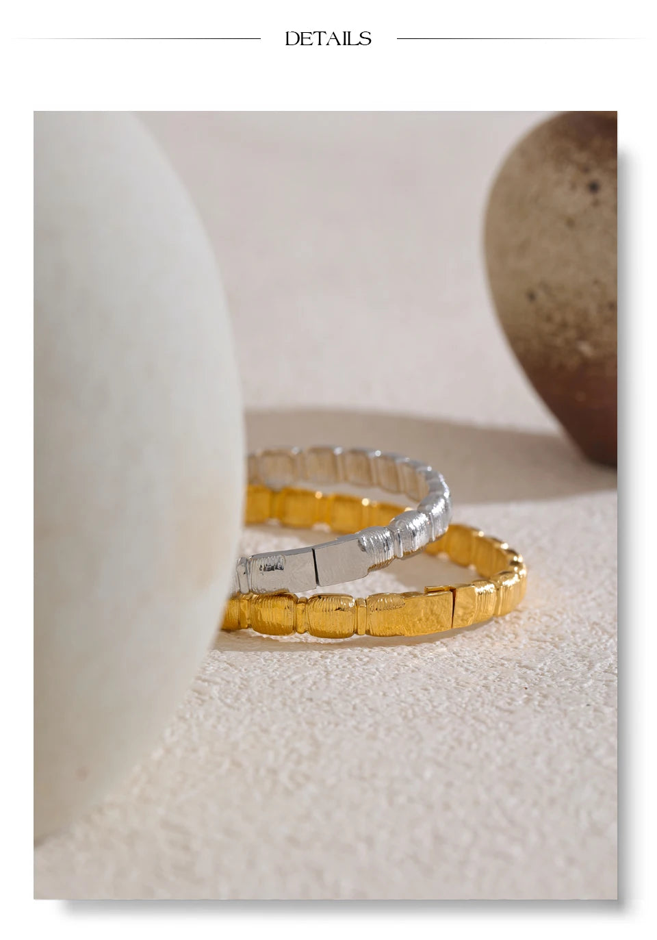 ✨ ABBA’S BEST Golden Texture Charm Bangle