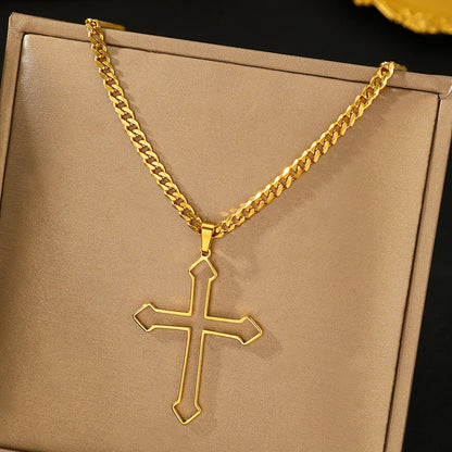Modern Openwork Crucifix Necklace