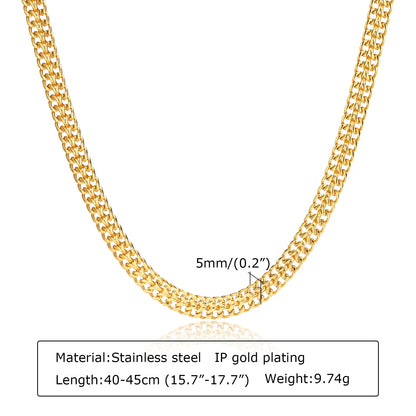 Polished Gold Oval Link Necklace