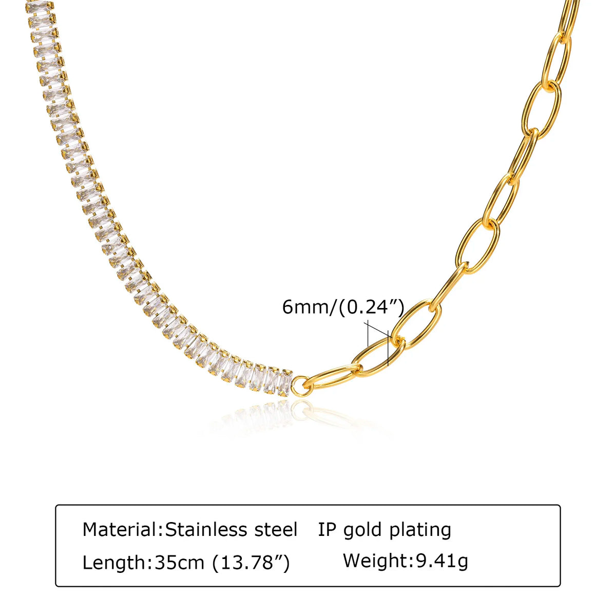 Polished Gold Oval Link Necklace